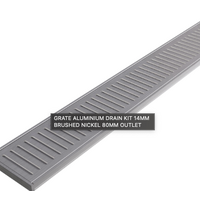 Aluminium Standard Perforated Grate 100mm x 14mm BRUSHED NICKEL (per metre)