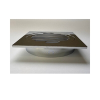 Drop in Grate Square 110 x 110 - 100mm Outlet Chrome