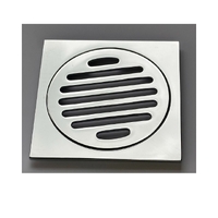 Drop in Grate Square SLIMLINE 110 x 110 - 100mm Outlet Chrome