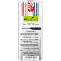 Pica Dry Pen Refill Set 8 Lead (4 x Graphite - 2 x Red - 2 x Yellow) 4020